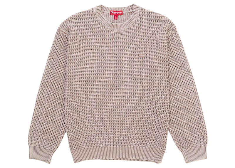 Supreme Washed Small Box Waffle Sweater Light Brown