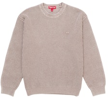 Supreme Washed Small Box Waffle Sweater Light Brown Supreme Washed Small Box Waffle Sweater Light Brown