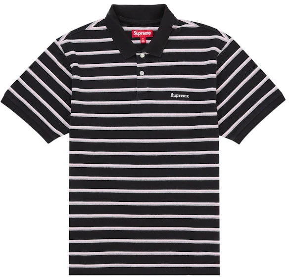 supreme-washed-stripe-polo-black