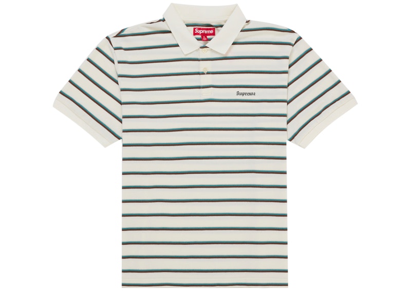 Supreme Washed Stripe Polo White