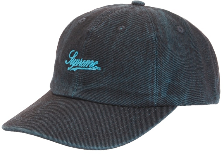 supreme-washed-twill-6-panel-blue