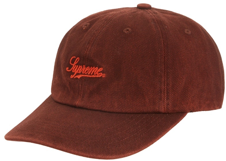 supreme-washed-twill-6-panel-brown