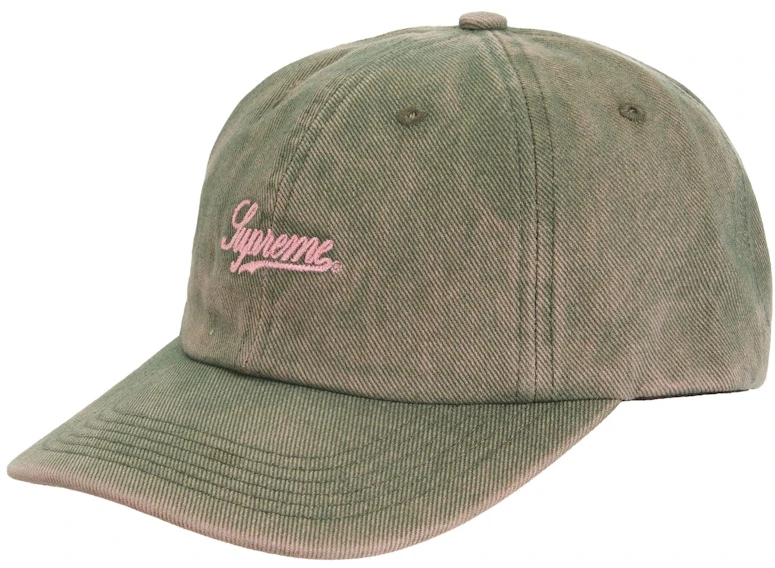 supreme-washed-twill-6-panel-green