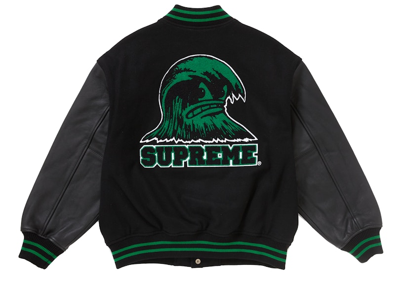 Supreme Wave Varsity Jacket Black