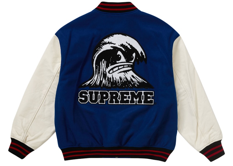 Supreme Wave Varsity Jacket Blue
