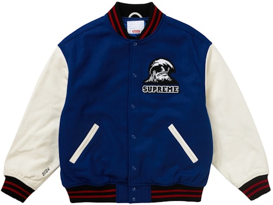 슈프림 웨이브 바시티 자켓 블루 Lookbook 슈프림 웨이브 바시티 자켓 블루