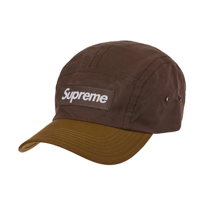 Supreme Waxed Cotton Camp Cap Brown