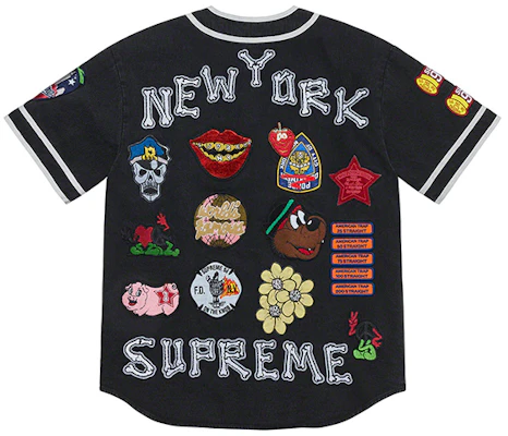 シュプリーム Week 10 パッチ デニム ベースボールジャージ ユニセックス Vネック ジャケット SUP-SS21-676 Order シュプリーム Week 10 パッチ デニム ベースボールジャージ ユニセックス Vネック ジャケット SUP-SS21-676