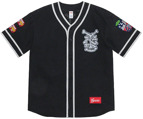 シュプリーム Week 10 パッチ デニム ベースボールジャージ ユニセックス Vネック ジャケット SUP-SS21-676 Lookbook シュプリーム Week 10 パッチ デニム ベースボールジャージ ユニセックス Vネック ジャケット SUP-SS21-676