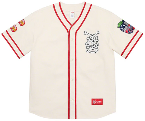 シュプリーム Week 10 パッチ デニム ベースボールジャージ ユニセックス Vネック ジャケット SUP-SS21-676 Purchase シュプリーム Week 10 パッチ デニム ベースボールジャージ ユニセックス Vネック ジャケット SUP-SS21-676