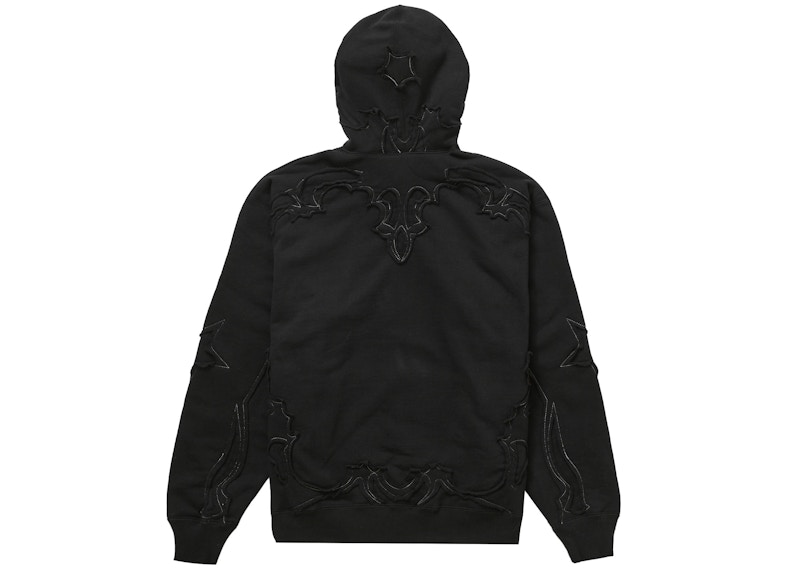 Order Supreme Western Cut Out Hooded Sweatshirt Hitam