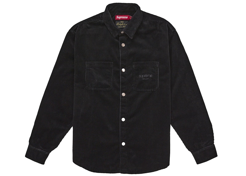 Supreme Wide Wale Corduroy Snap Shirt (FW25) Black