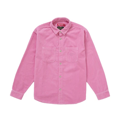Supreme Wide Wale Corduroy Snap Shirt (FW25) Pink