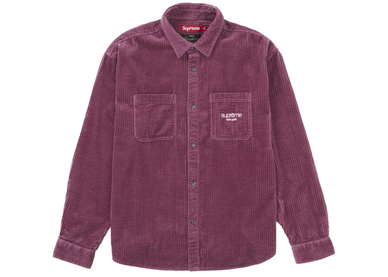 Supreme Wide Wale Corduroy Snap Shirt Dusty Pink