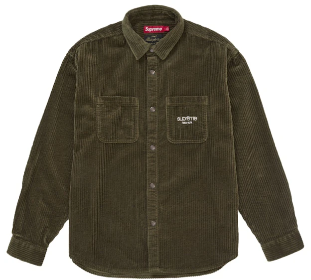 supreme-wide-wale-corduroy-snap-shirt-olive