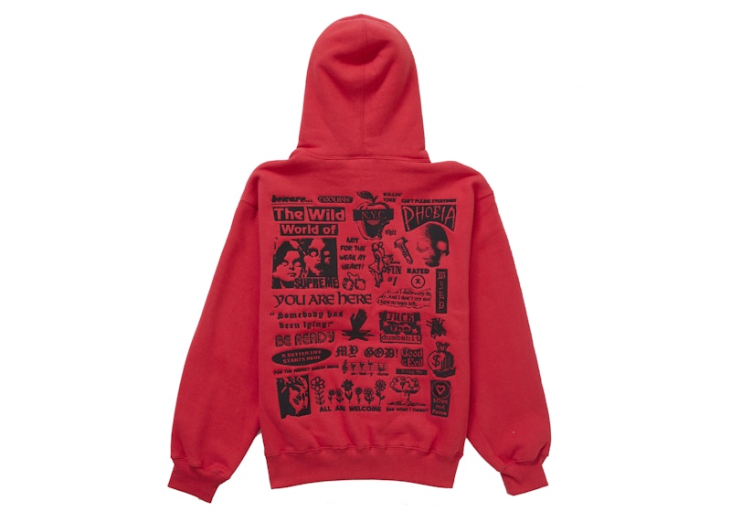 Supreme Wild Embroidered Hooded Sweatshirt Burnt Red