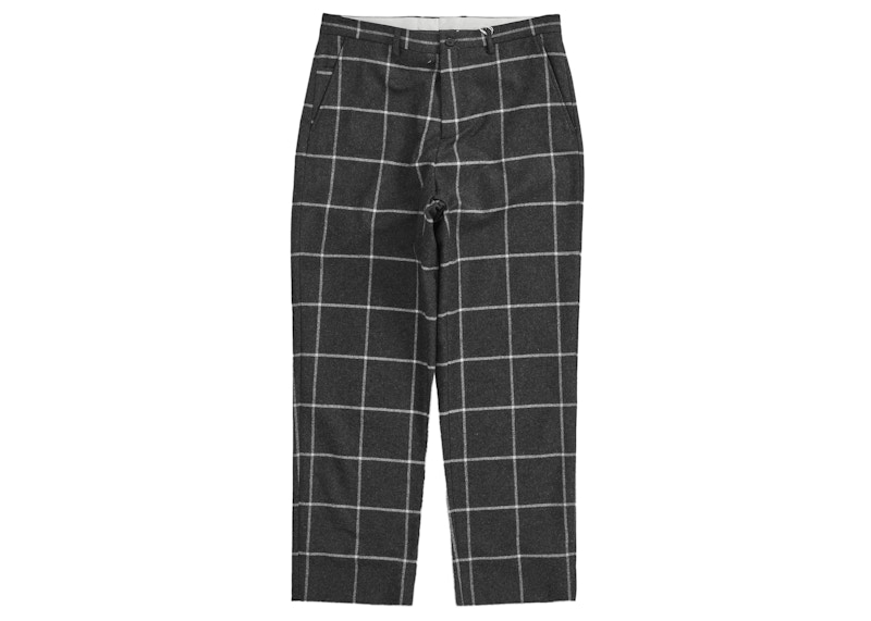 Supreme Windowpane Wool Trouser Black Window