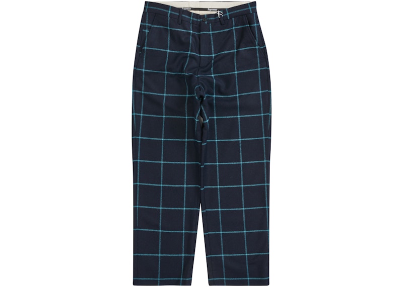 Buy Supreme Windowpane Wool Trouser Blue Window - Novelship