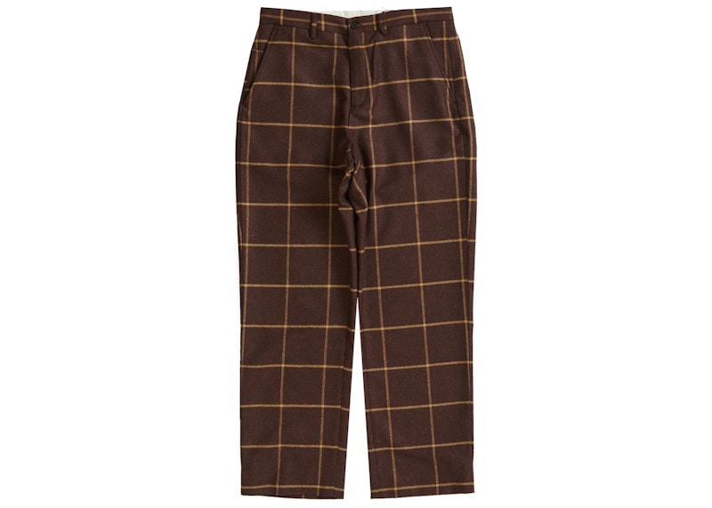 Supreme Windowpane Wool Trouser Brown Window