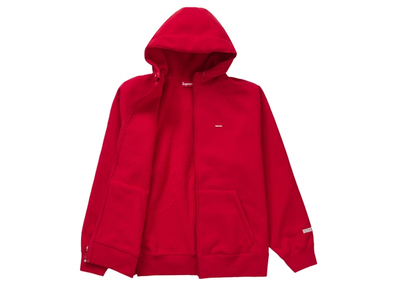 Order Supreme WINDSTOPPER Zip Up Hooded Sweatshirt (FW22) Red