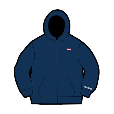 Supreme Windstopper Zip Up Hooded Sweatshirt Navy