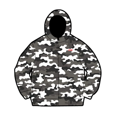 Supreme WINDSTOPPER Zip Up Hooded Sweatshirt Snow Camo