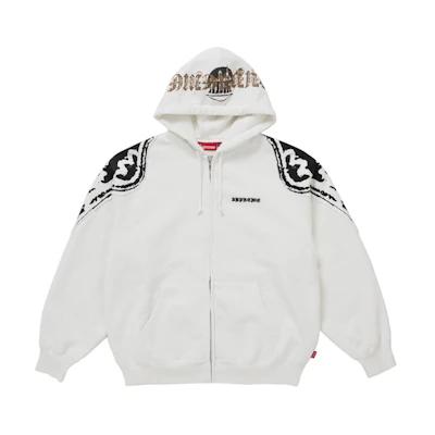 Supreme Wings Zip Up Hooded Sweatshirt (FW25) White
