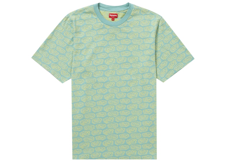 Buy Supreme Word Bubble Jacquard S/S Top 'Dusty Aqua' - Baju T-Shirt Aqua Pudar