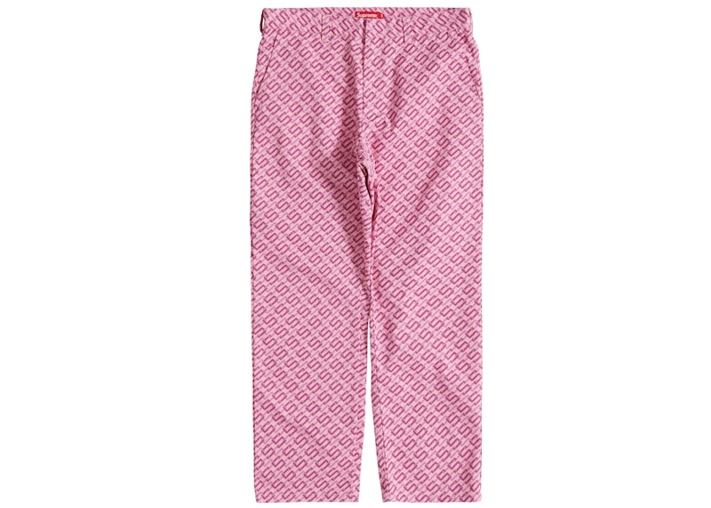 Buy シュプリーム モノグラムワークパンツ (SS22) ピンク
