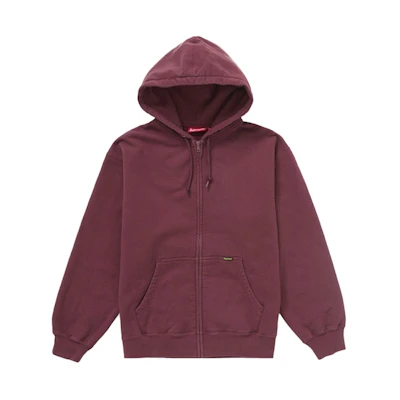 Supreme Work Zip Up Hooded Sweatshirt Maroon