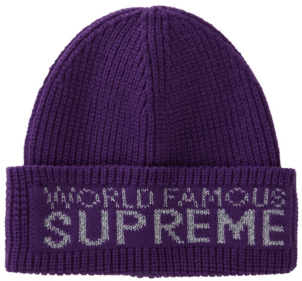 supreme-world-famous-beanie-dark-purple