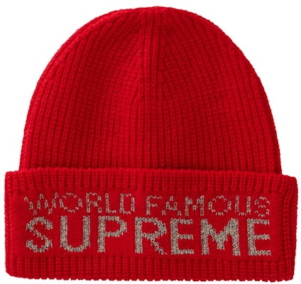 Supreme World Famous Beanie Red Buy Supreme World Famous Beanie Red