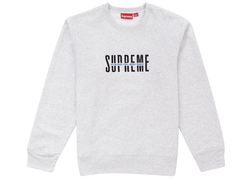 Supreme World Famous Crewneck Ash Grey