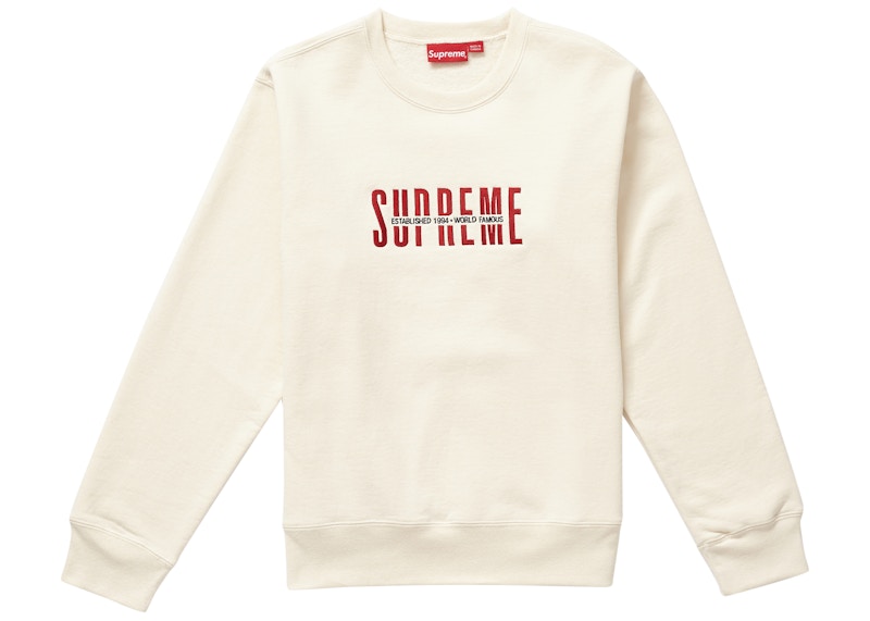 Buy Supreme世界的に有名なクルーネック (ナチュラル)
