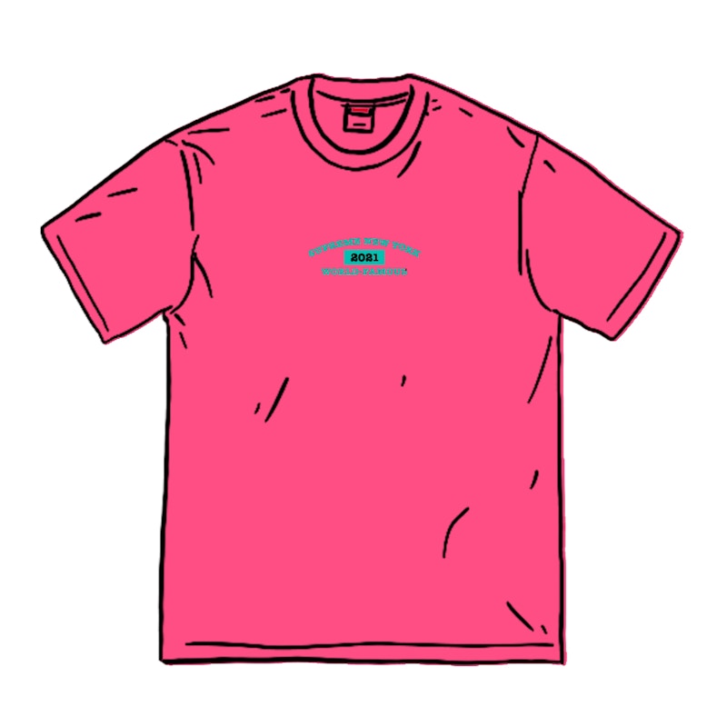 Buy 슈프림 월드페이머스 반팔 티셔츠 (브라이트 핑크) 
