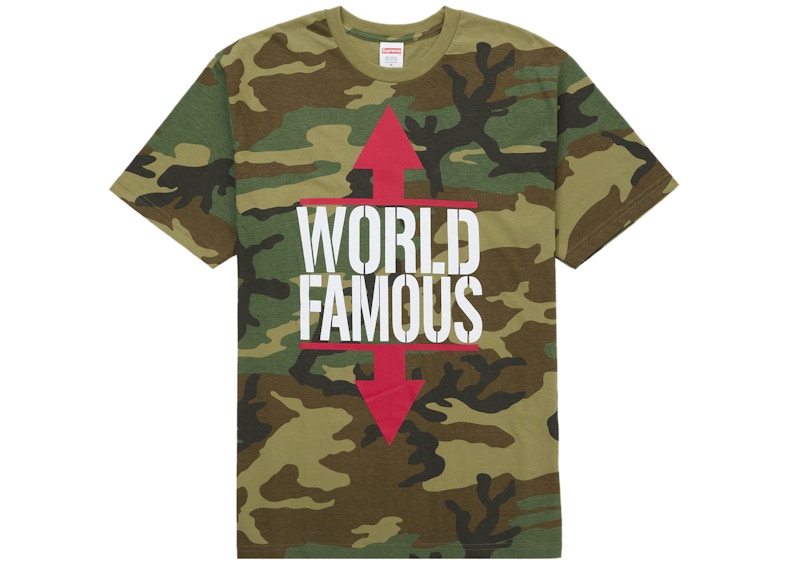 Supreme World Famous Tee Woodland Camo