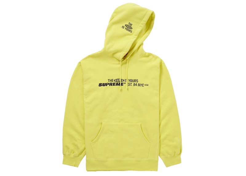 Buy Supreme 世界属于你连帽卫衣 浅柠檬色