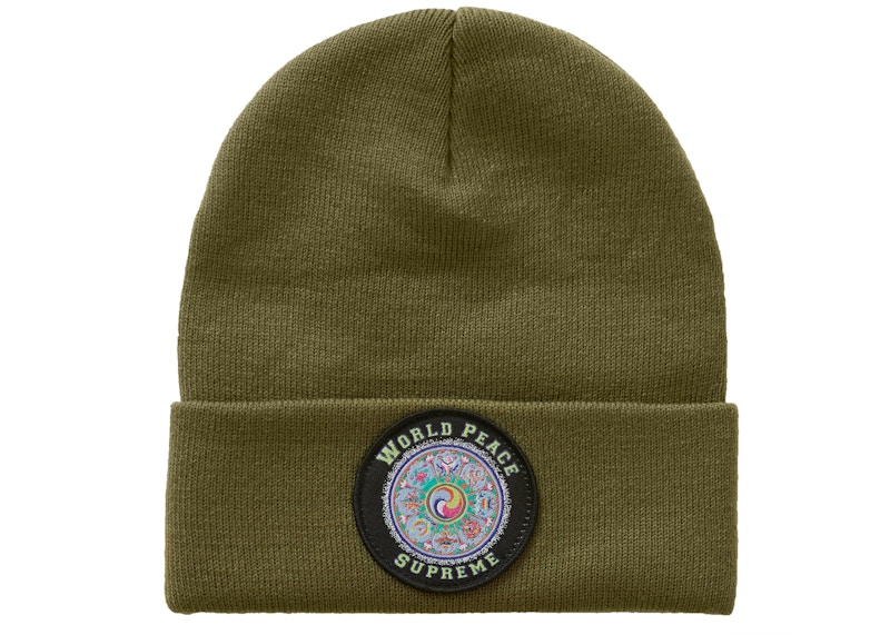 Buy Supreme World Peace Beanie Olive Muda