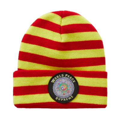 Supreme World Peace Beanie Red Stripe