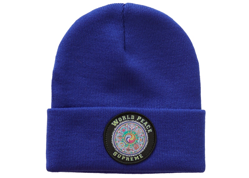 Buy Supreme 世界和平针织帽 皇家蓝