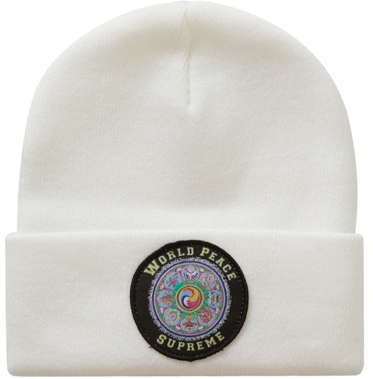 supreme-world-peace-beanie-white