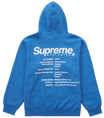 Supreme 全球连帽卫衣 蓝色 Buy Supreme 全球连帽卫衣 蓝色