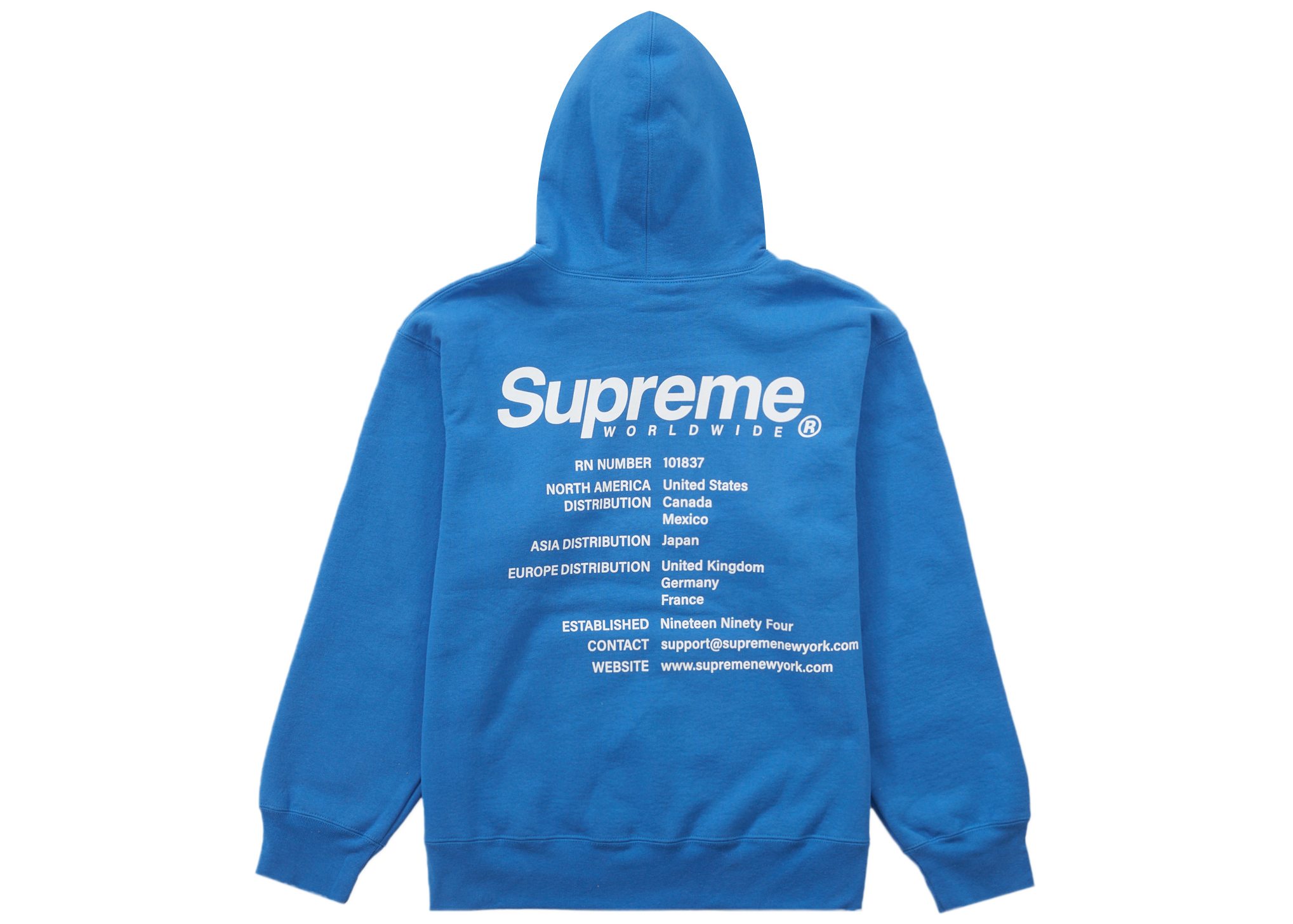 Comprar Supreme Worldwide Hooded Sweatshirt Blue - Novelship