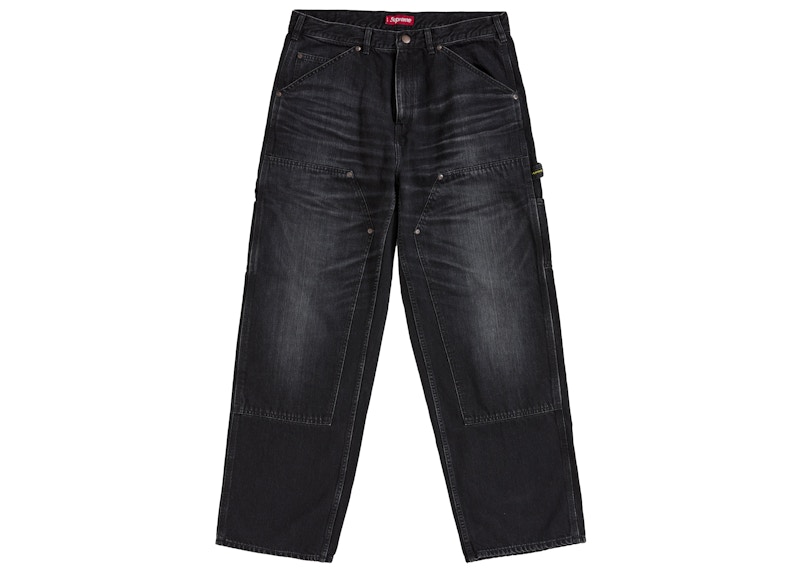 Supreme Worn Double Knee Denim Painter Jean Washed Black