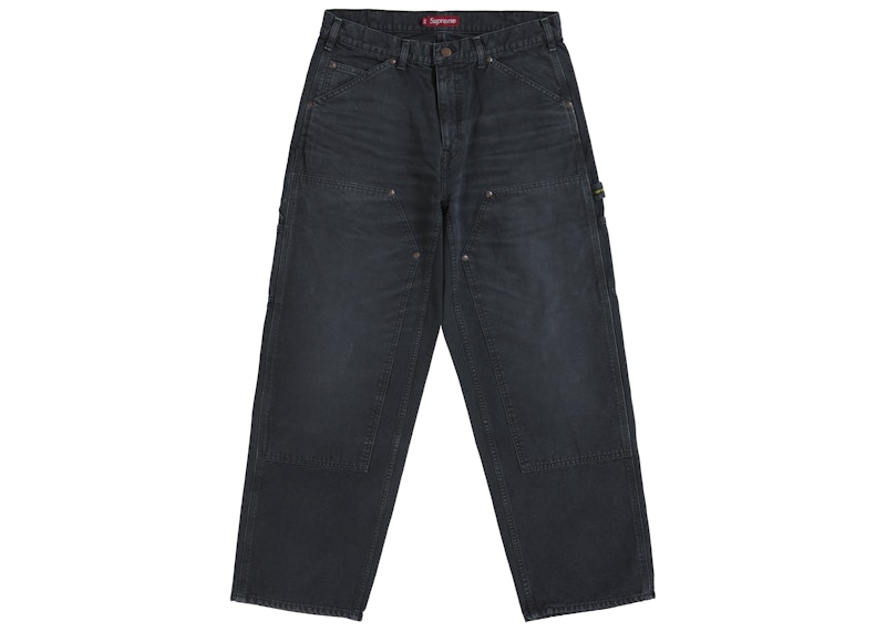 Supreme Worn Double Knee Painter Pant Black