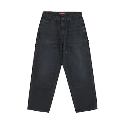 Supreme Worn Double Knee Painter Pant Black