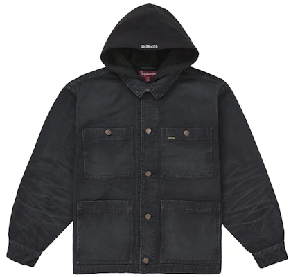 Supreme 做旧连帽工装外套 黑色 Buy Supreme 做旧连帽工装外套 黑色