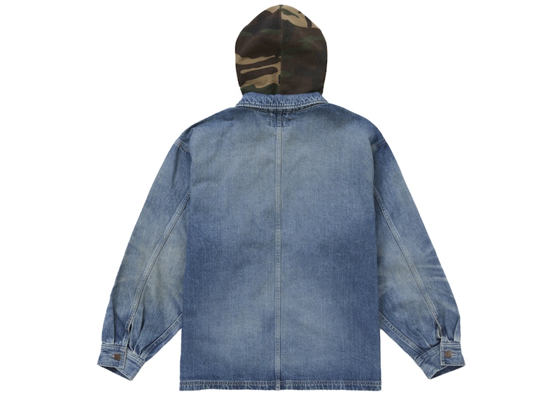 Order シュプリーム ウォーン フーデッド ショア コート デニム