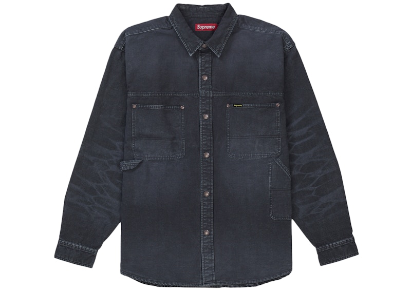 Supreme Worn Snap Painter Shirt Black
