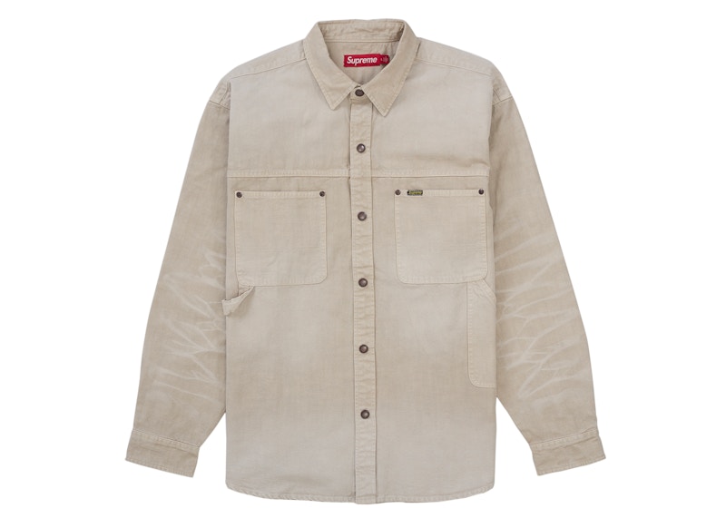 Supreme Worn Snap Painter Shirt Natural